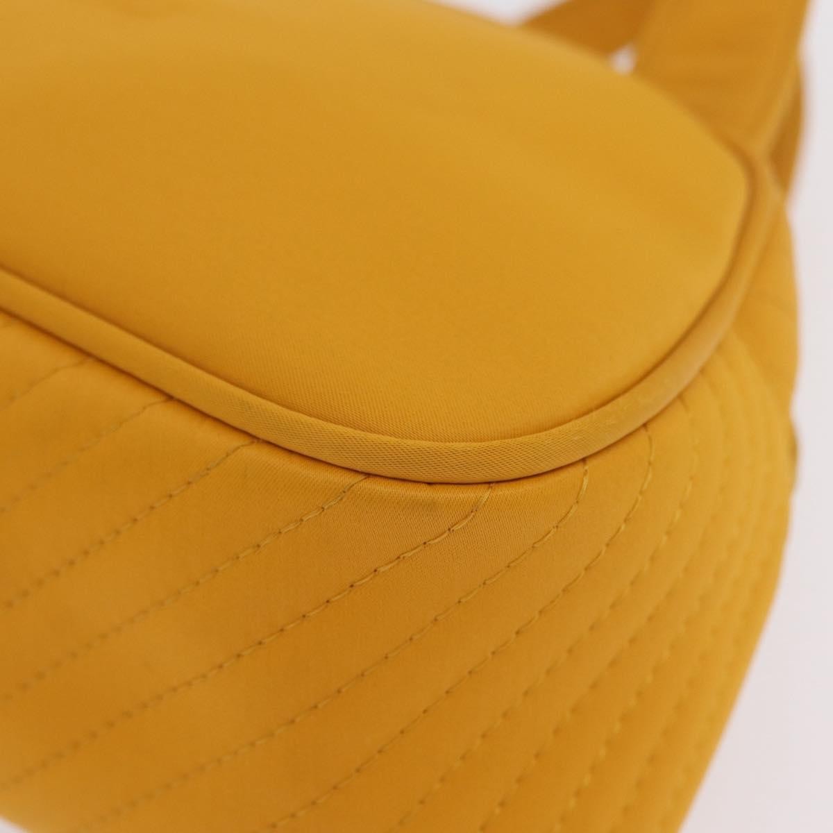 Saint Laurent Vintage Quilted Top Handle Bag Nylon, Yellow, Nylon, Handbag