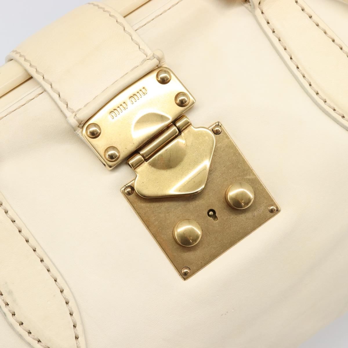 Miu Miu Beau Top Handle Leather, Beige, Leather, Handbag