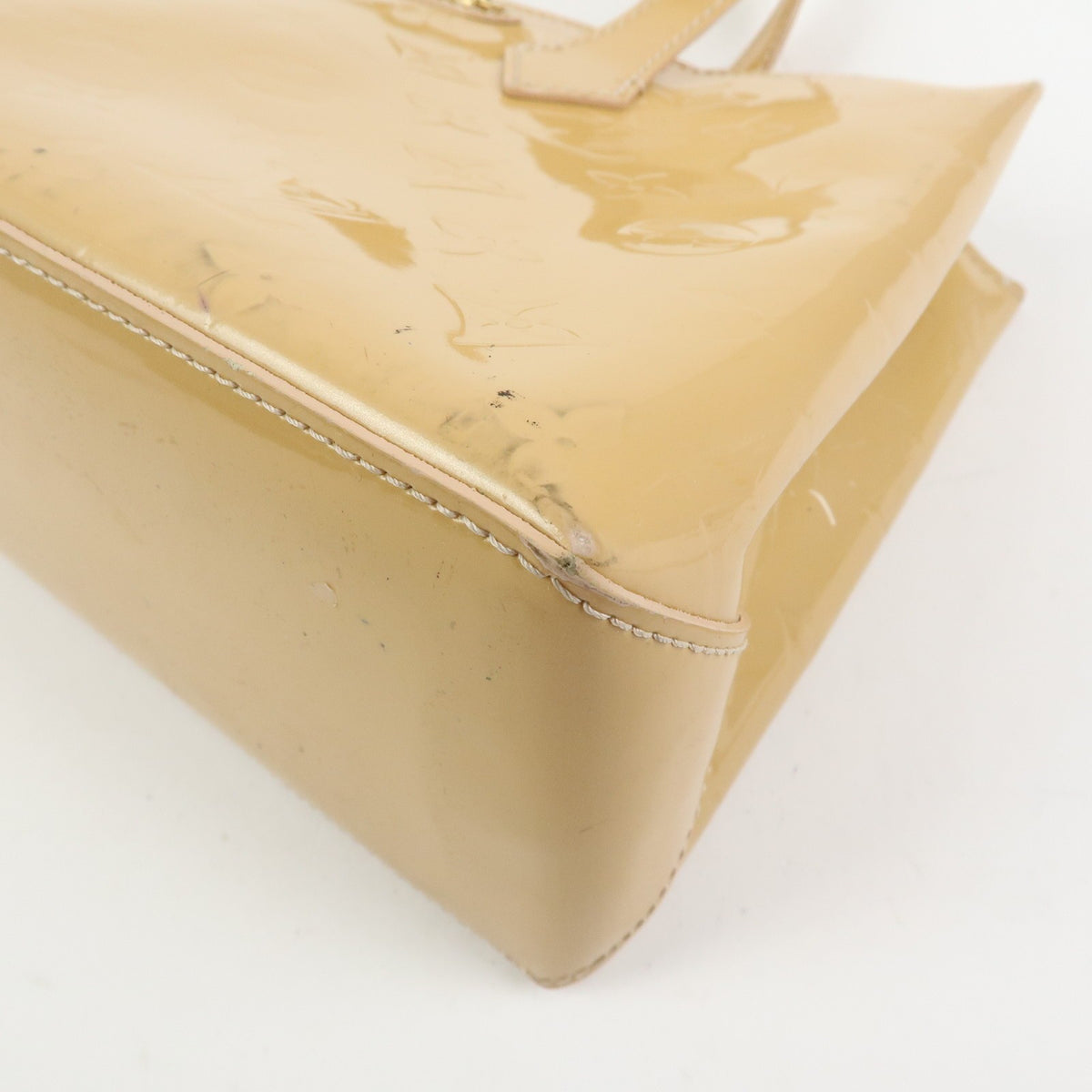 Louis Vuitton Wilshire Monogram Vernis, Beige, Patent Leather, Handbag
