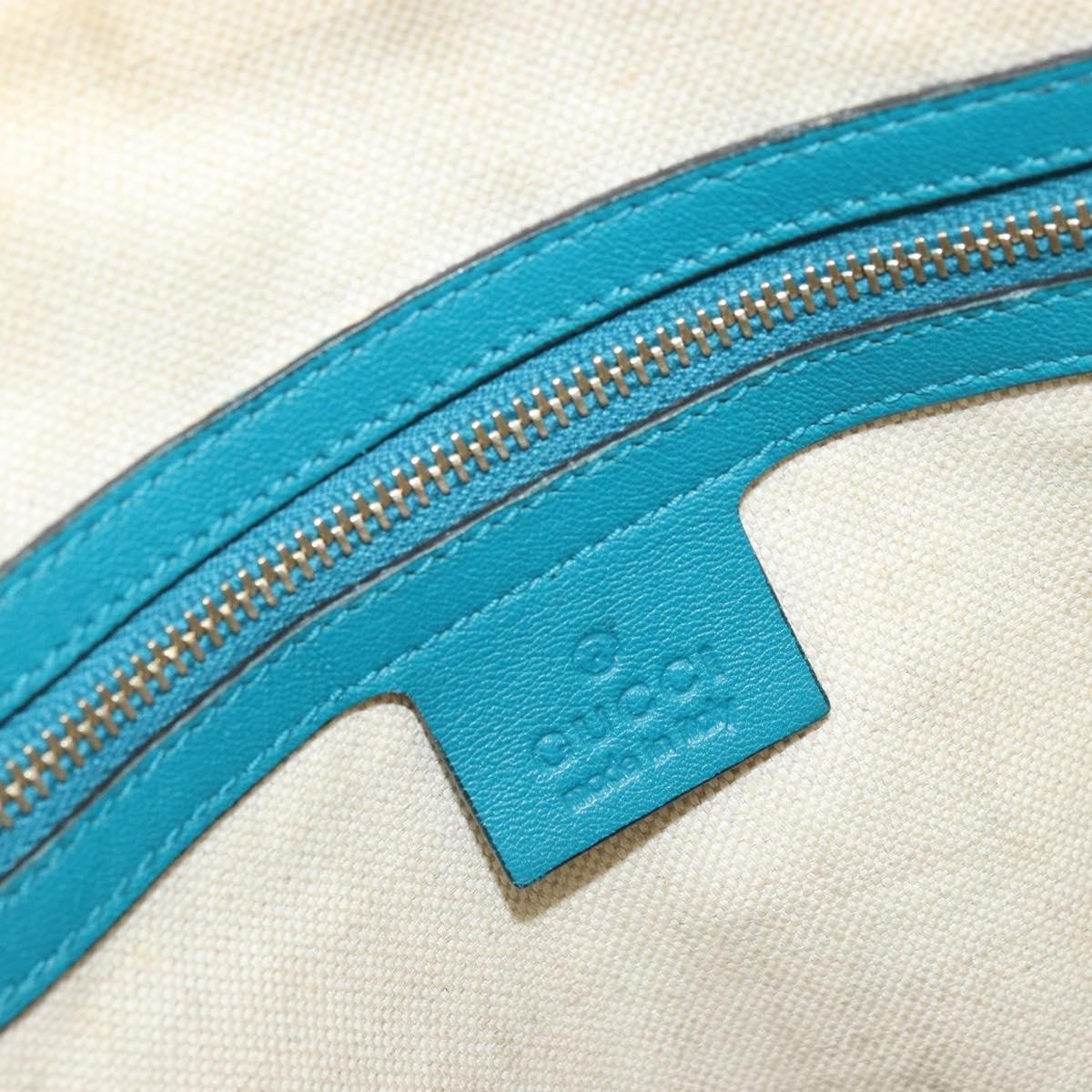 Gucci Nice Top Handle Microguccissima Patent, Turquoise, Patent Leather, Handbag