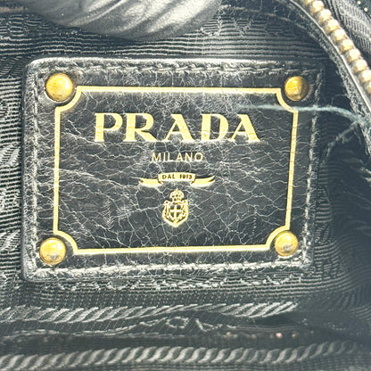 Prada Convertible Boston Vitello Shine, Black, Leather, Handbag
