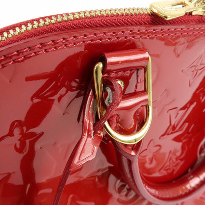 Louis Vuitton Alma Monogram Vernis, Red, Patent Leather, Handbag