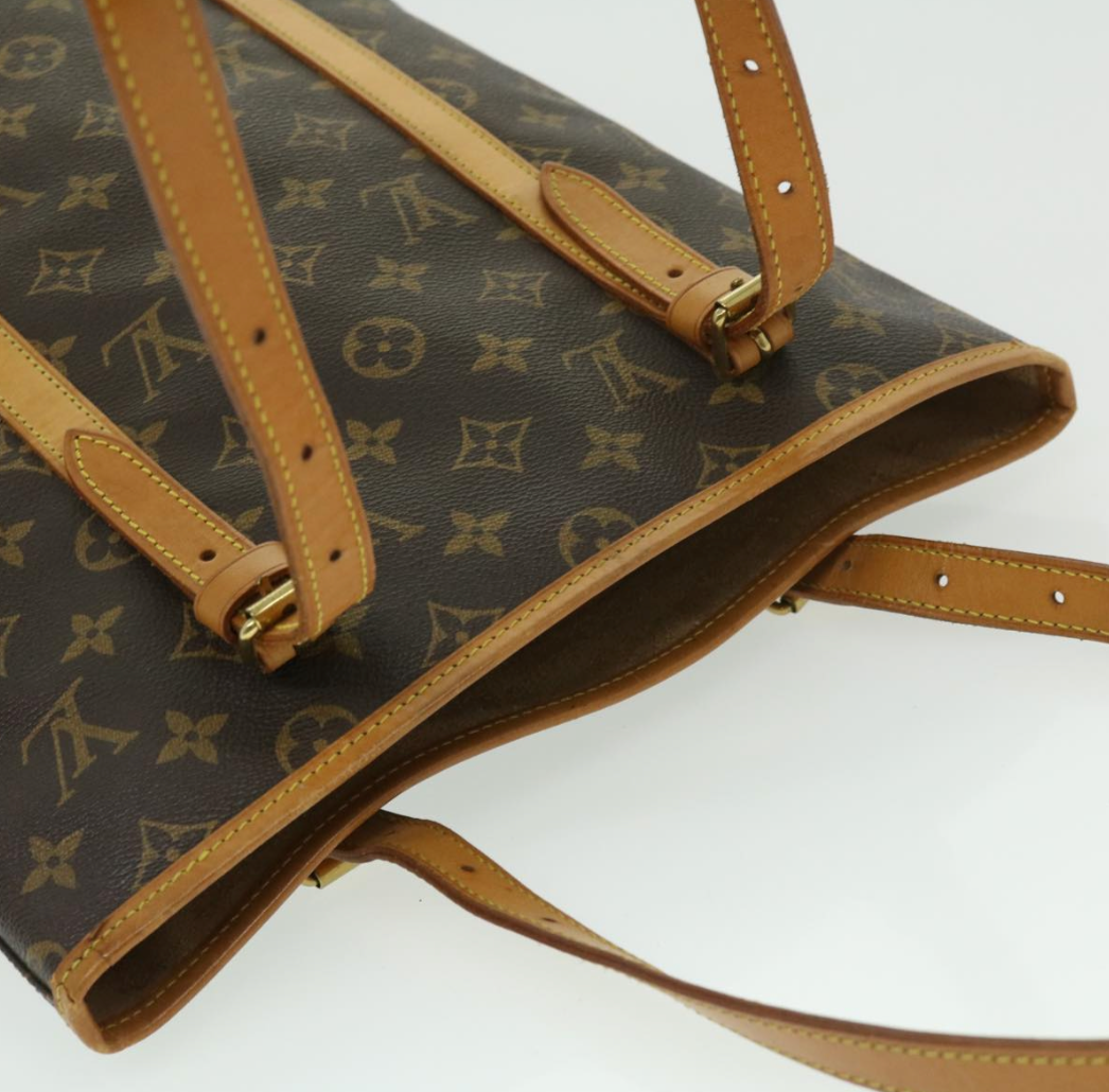 Louis Vuitton Neverfull Pochette Monogram Canvas, BROWN, CANVAS, Tote bag