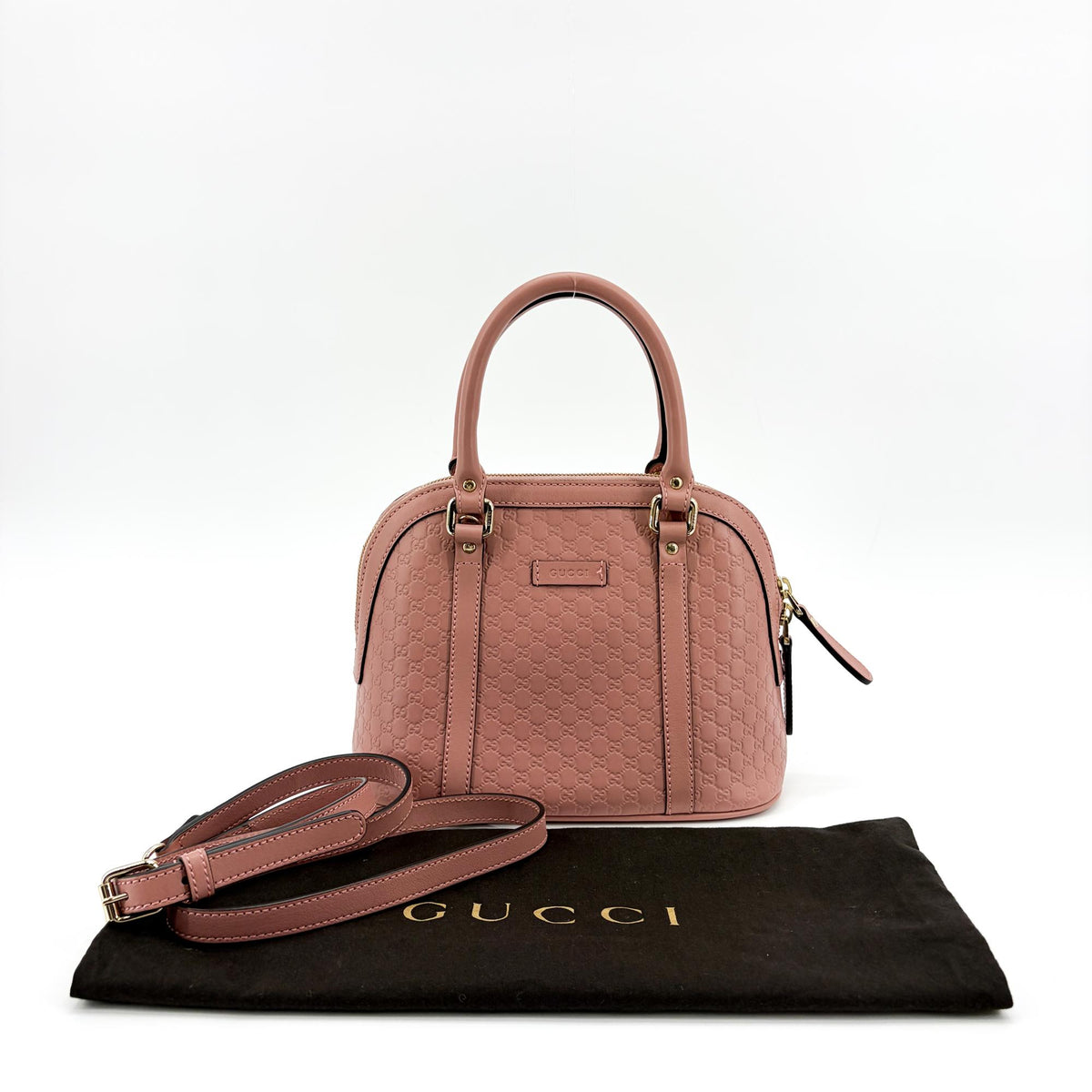 Gucci Convertible Dome Satchel Microguccissima Leather, Pink, Leather, Handbag