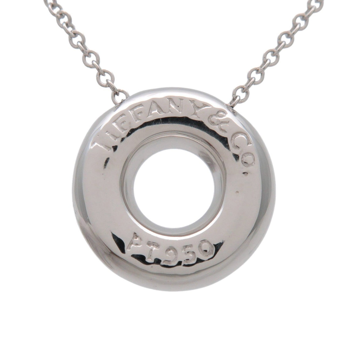 Tiffany & Co. Etoile Circle Donut Pendant Platinum with Diamonds, Silver, Platinum, Necklace