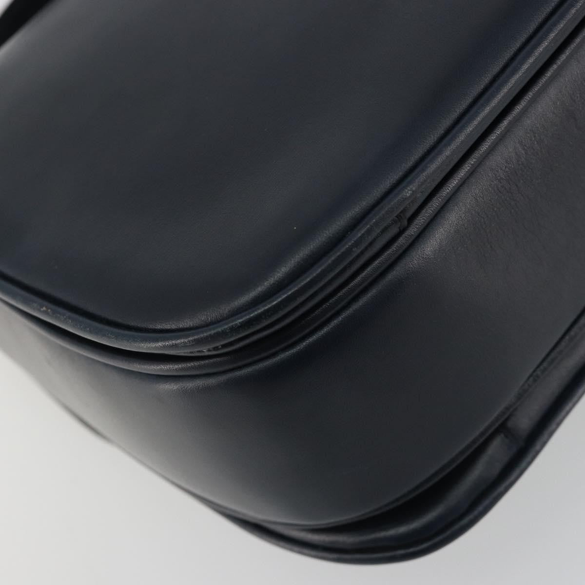 Celine Flap Shoulder Leather, Navy, Leather, Shoulder Bag