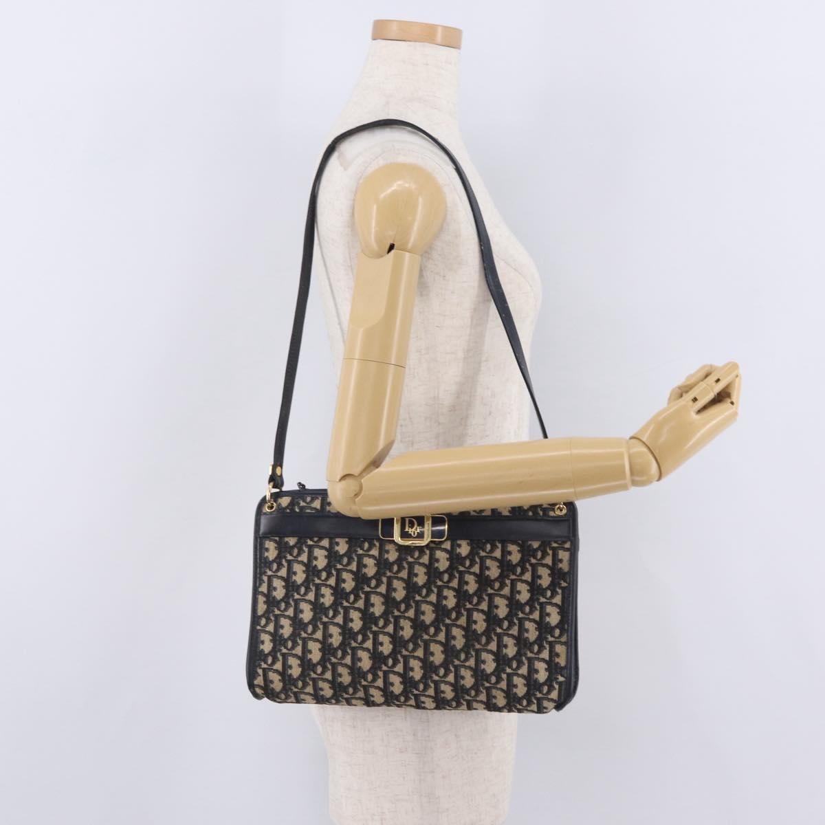 Christian Dior Trotter shoulder Canvas, Navy, Canvas, Handbag