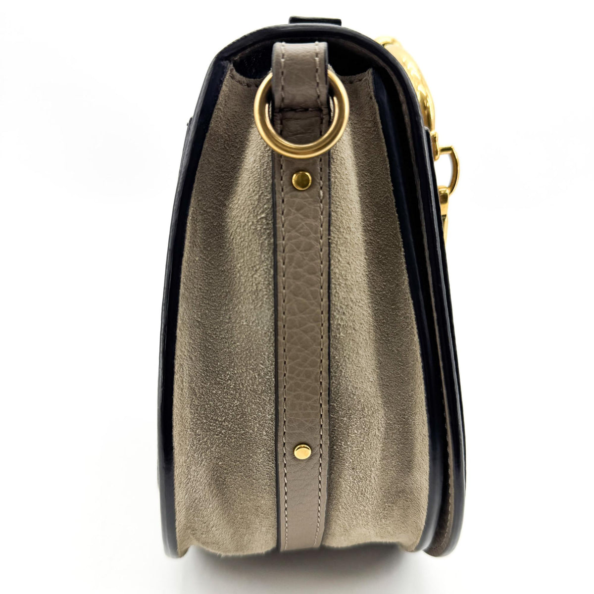 Chloe Nile Crocodile Embossed Leather, Brown, Leather, Crossbody Bag