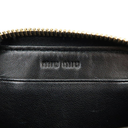 Miu Miu Zip Around Matelasse Leather, Black, Leather, Wallet
