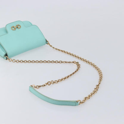 Salvatore Ferragamo Rory Chain Saffiano Leather, Blue, Leather, Shoulder Bag