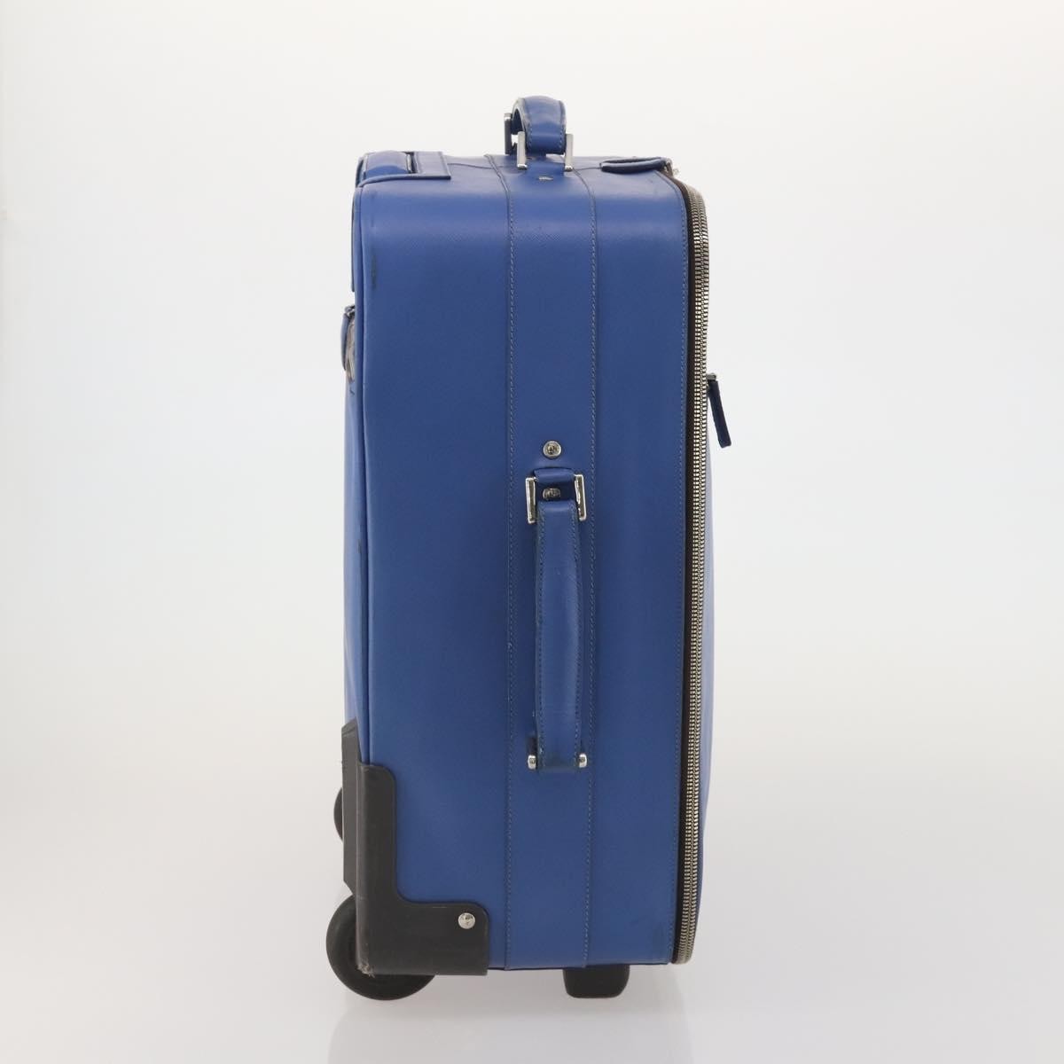 Prada Travel Saffiano Leather, Blue, Leather, Travel Bag