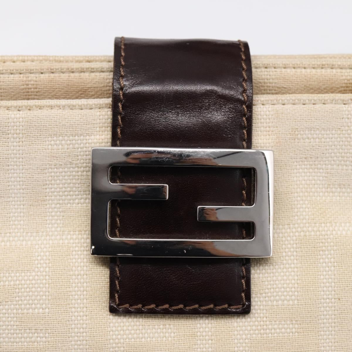 Fendi Baguette Pochette Zucca Canvas, Neutral, Canvas, Clutch