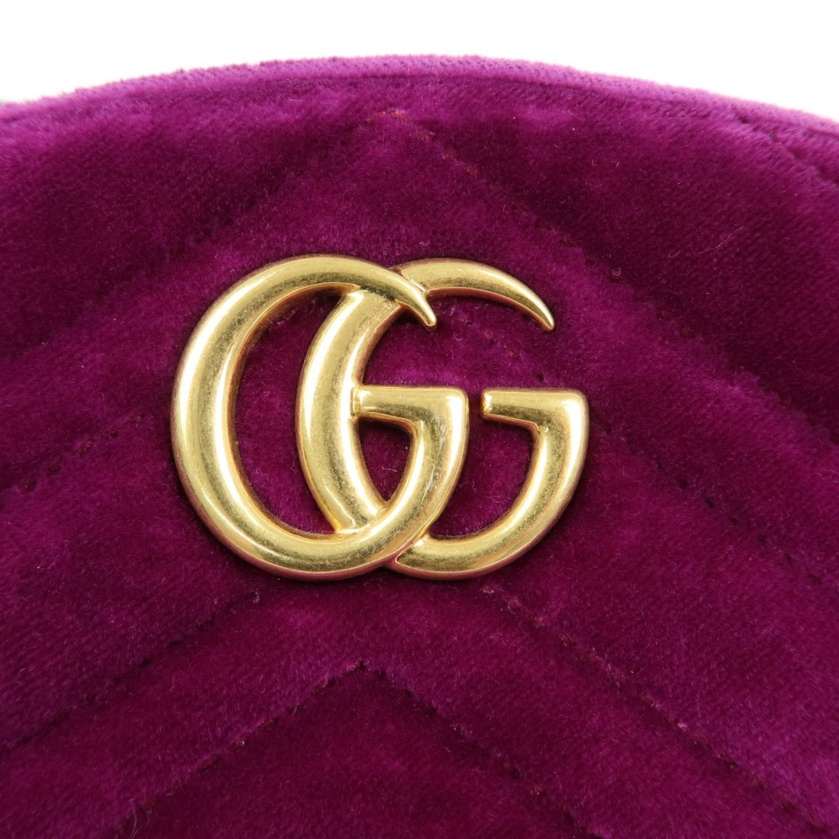Gucci GG Marmont Belt Matelasse Velvet, Purple, Velvet, Handbag
