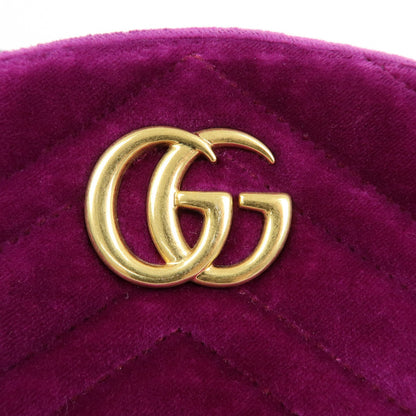 Gucci GG Marmont Belt Matelasse Velvet, Purple, Velvet, Handbag
