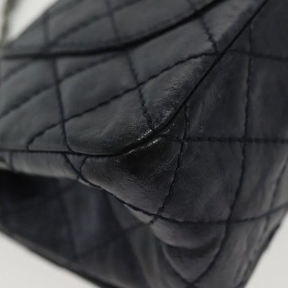 Chanel Hybrid Reissue Double Flap Bag Quilted Lambskin, NAVY, LEATHER, Shoulder bag