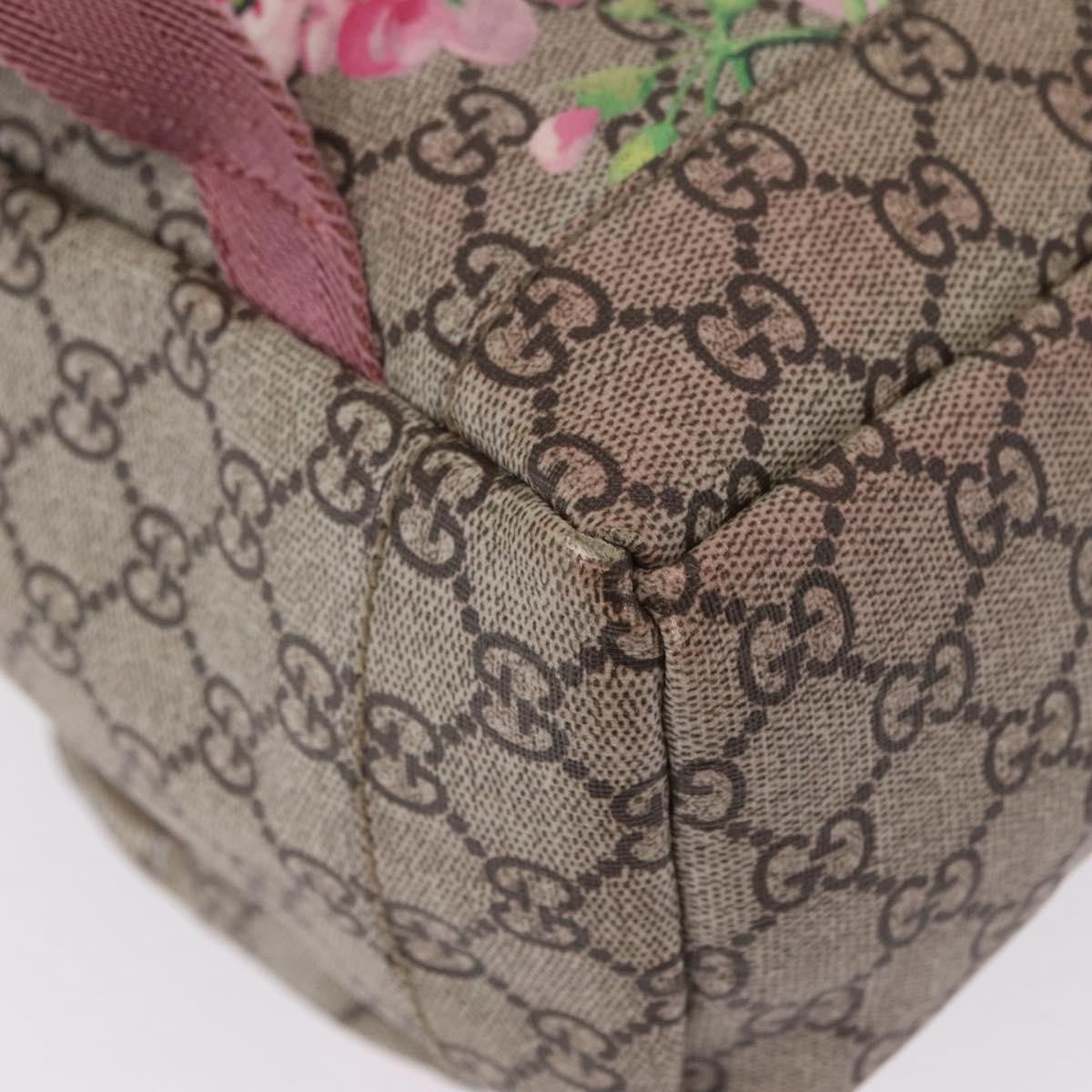 Gucci Buckle Blooms Print GG Coated Canvas, Beige, Canvas, Backpack