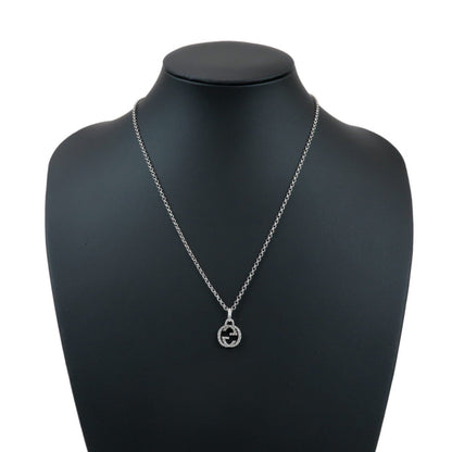 Gucci Engraved Interlocking G Chain Link Pendant Sterling Silver, Silver, Silver, Necklace