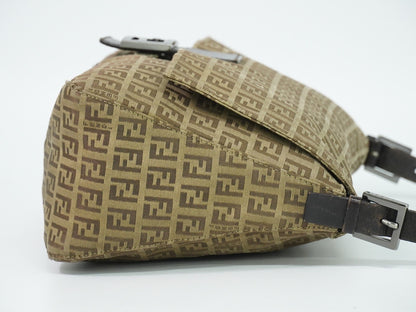 Fendi Zucchino Canvas Mamma Baguette Canvas, Brown, Canvas, Shoulder Bag