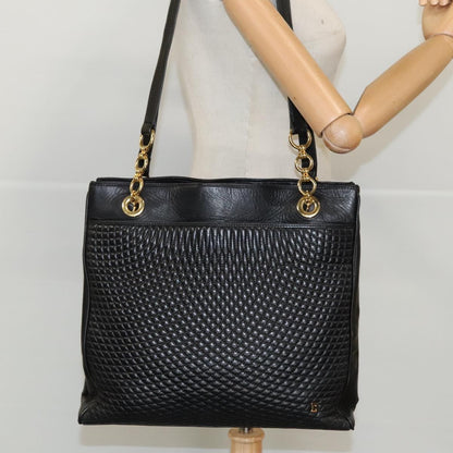 Bally Vintage Quilted Leather, Black, Leather, Shoulder Bag