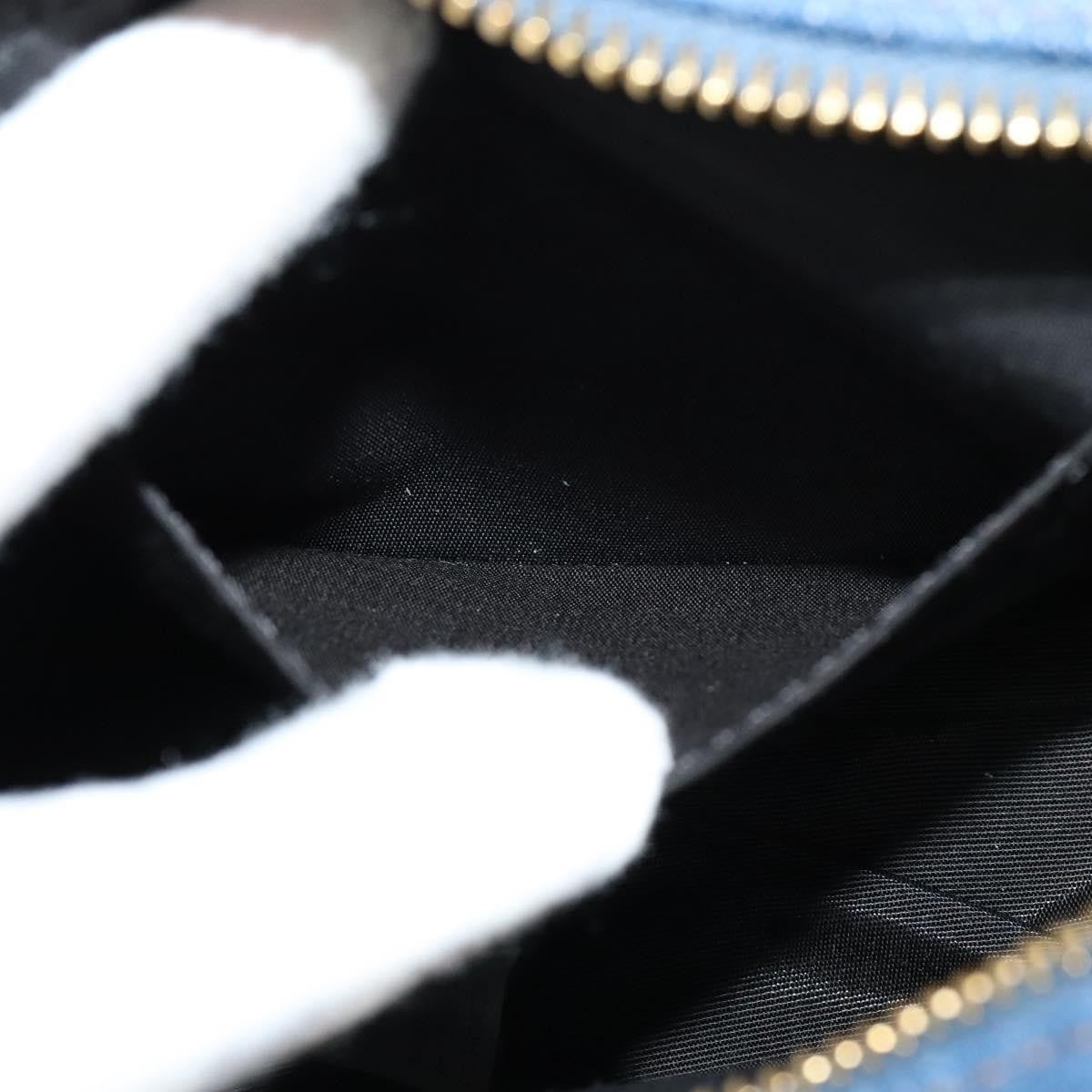 Versace Medusa Icon Front Slip Pocket Camera Quilted Denim, Blue, Canvas, Shoulder Bag