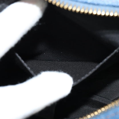 Versace Medusa Icon Front Slip Pocket Camera Quilted Denim, Blue, Canvas, Shoulder Bag