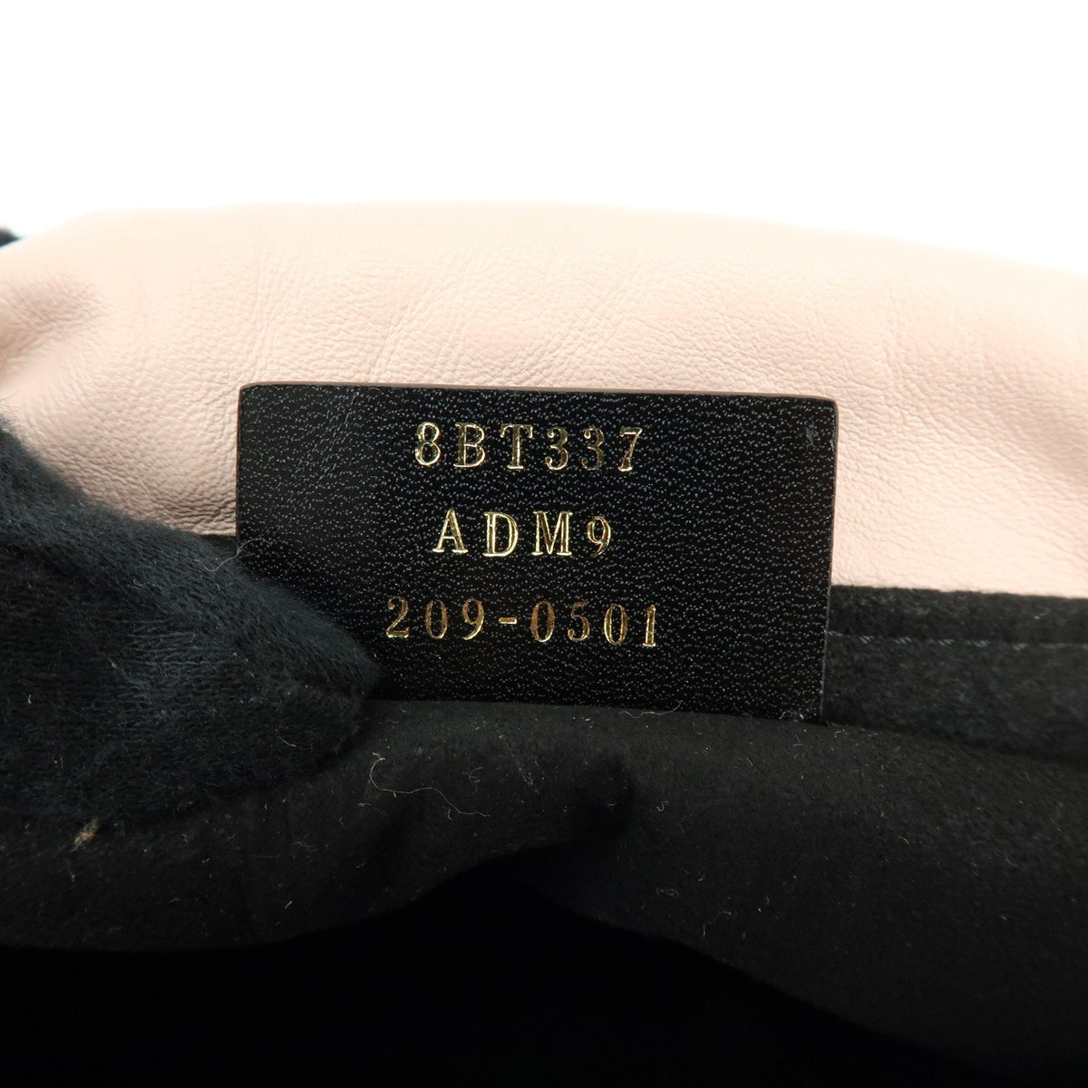 Fendi Logo Drawstring Leather, Pink, Leather, Handbag