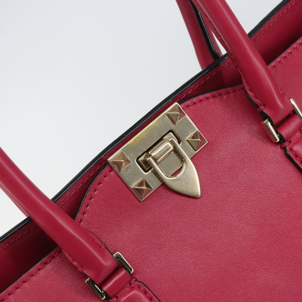 Valentino Garavani Rockstud Tote Rigid Leather, Pink, Leather, Tote Bag