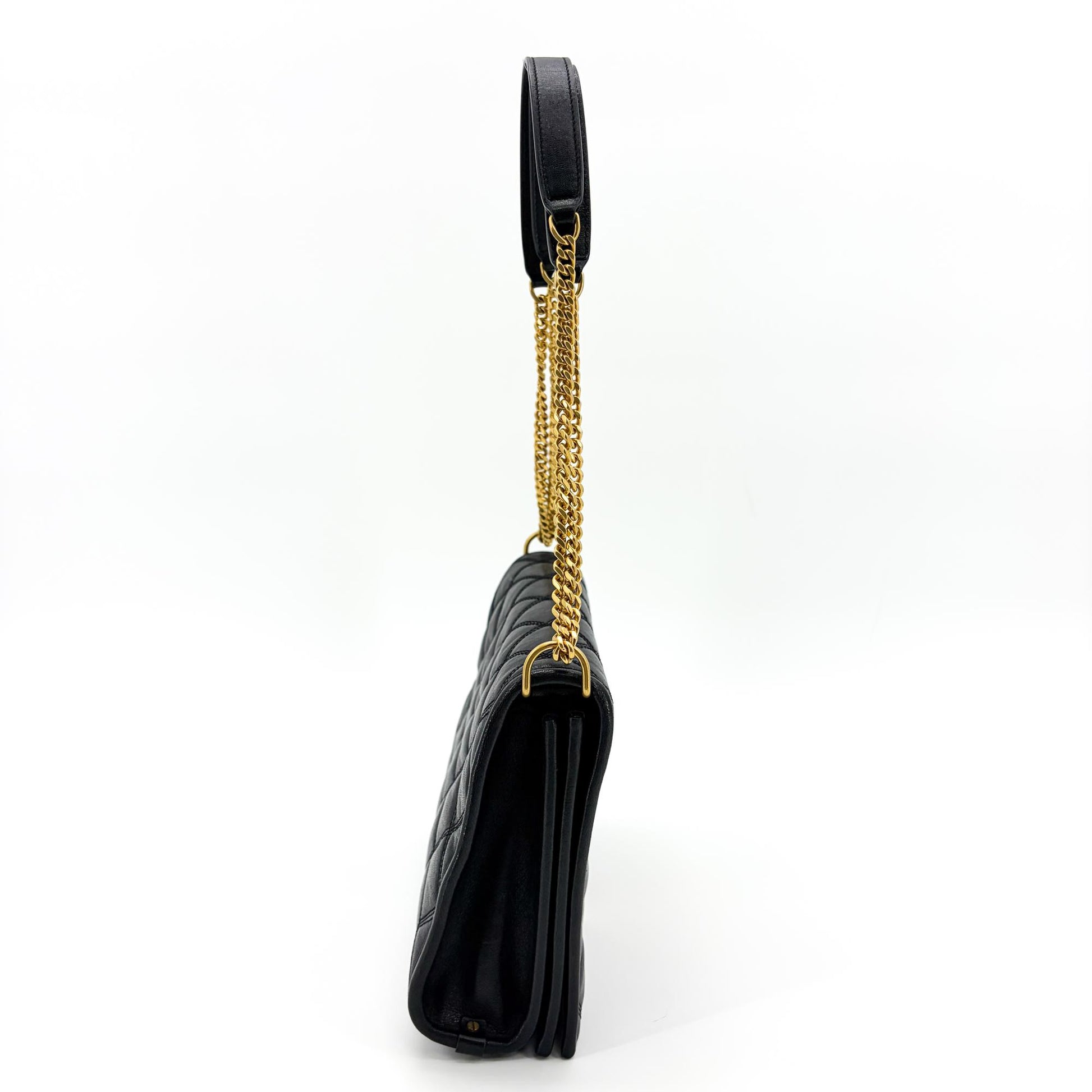 Saint Laurent Becky Quilted Leather, Black, Leather, Shoulder Bag