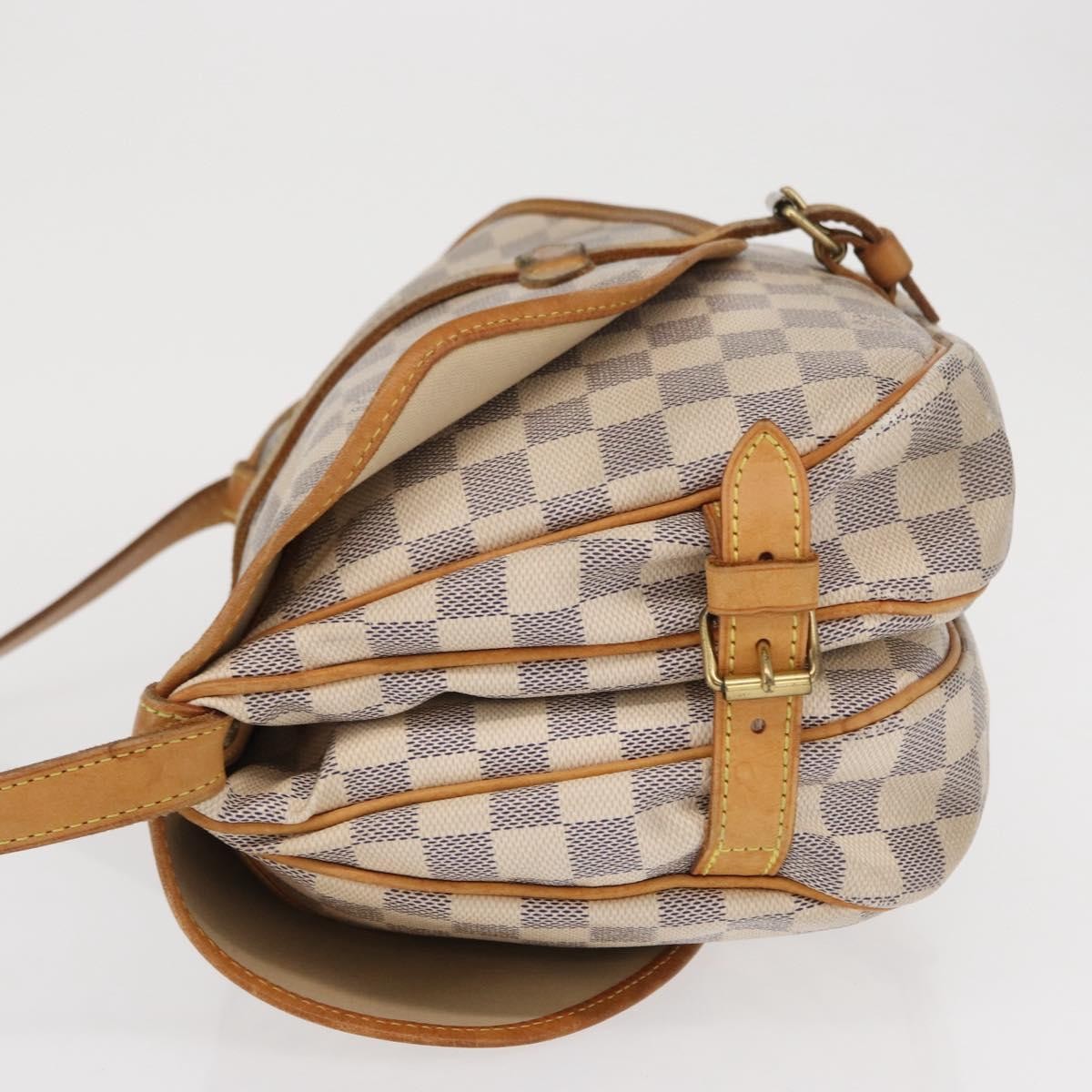 Louis Vuitton Saumur Damier Ebene, Beige, Canvas, Shoulder Bag