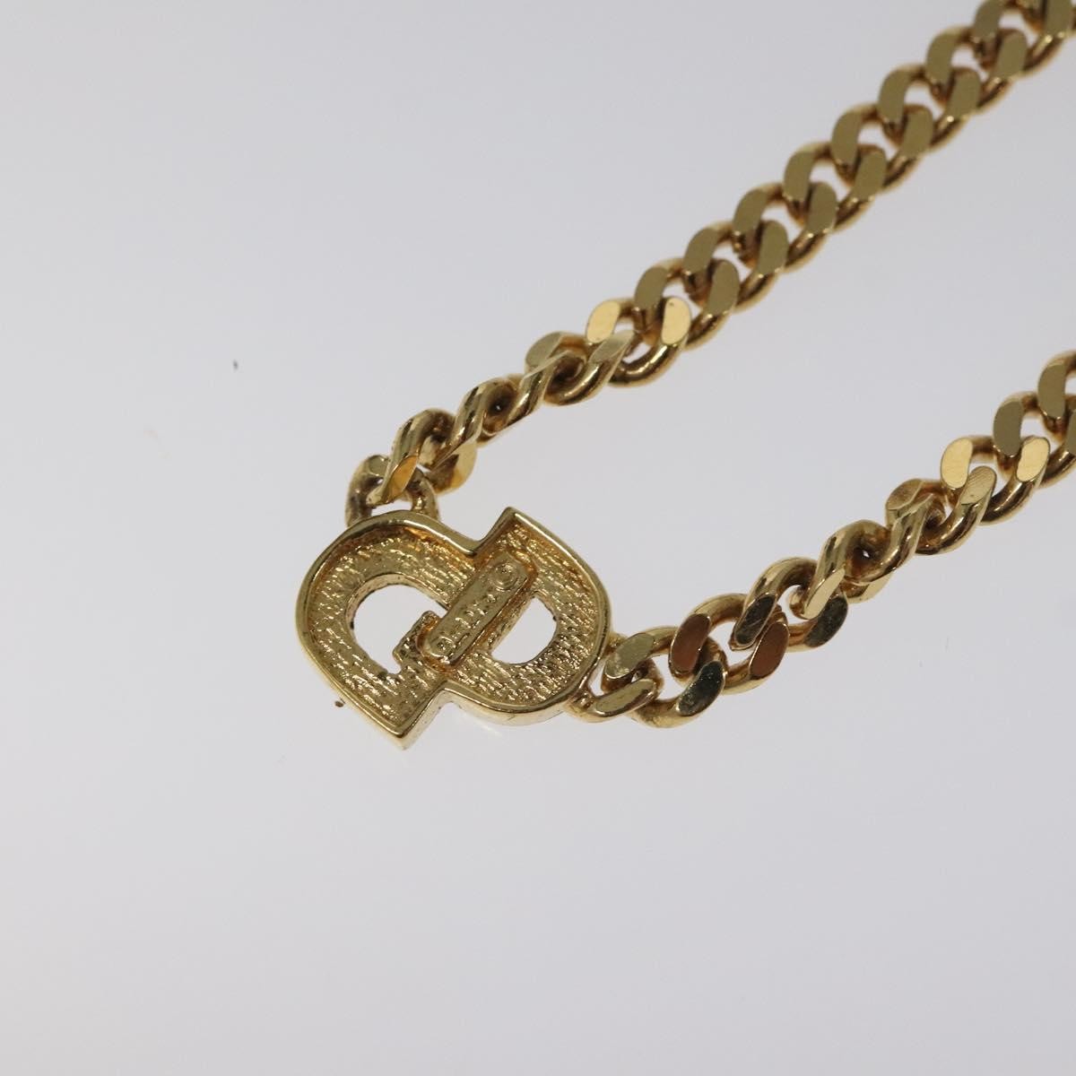 Christian Dior CD Pendant Metal and Crystals, Gold, Metal, Necklace