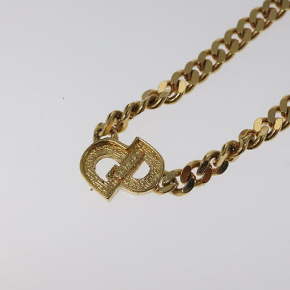 Christian Dior CD Pendant Metal and Crystals, Gold, Metal, Necklace