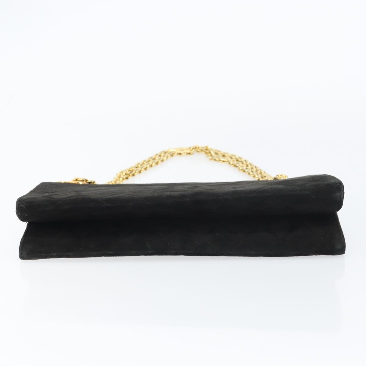 Chanel Matelasse Chain Shoulder Bag Suede, BLACK, SUEDE, Shoulder bag