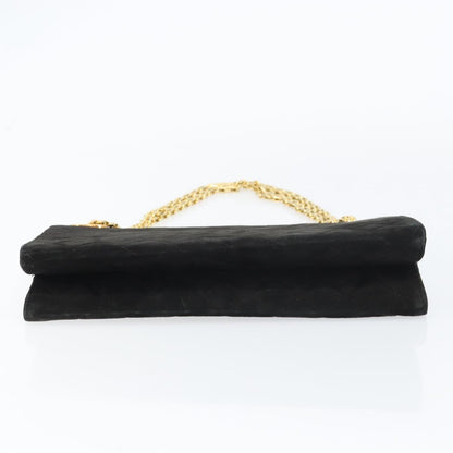 Chanel Matelasse Chain Shoulder Bag Suede, BLACK, SUEDE, Shoulder bag