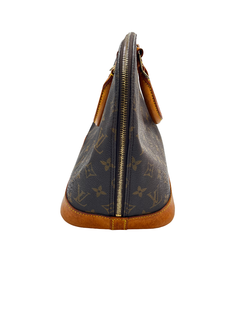 Louis Vuitton Alma Handbag Monogram Canvas, Brown, Canvas, Handbag