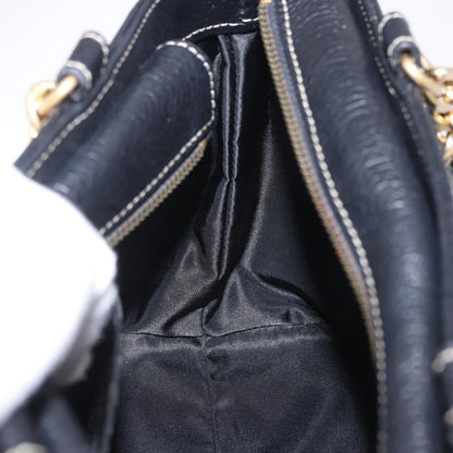 Bally Vintage Leather, Black, Leather, Tote Bag