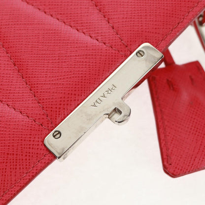 Prada Sound Chain Saffiano Leather, Red, Leather, Shoulder Bag