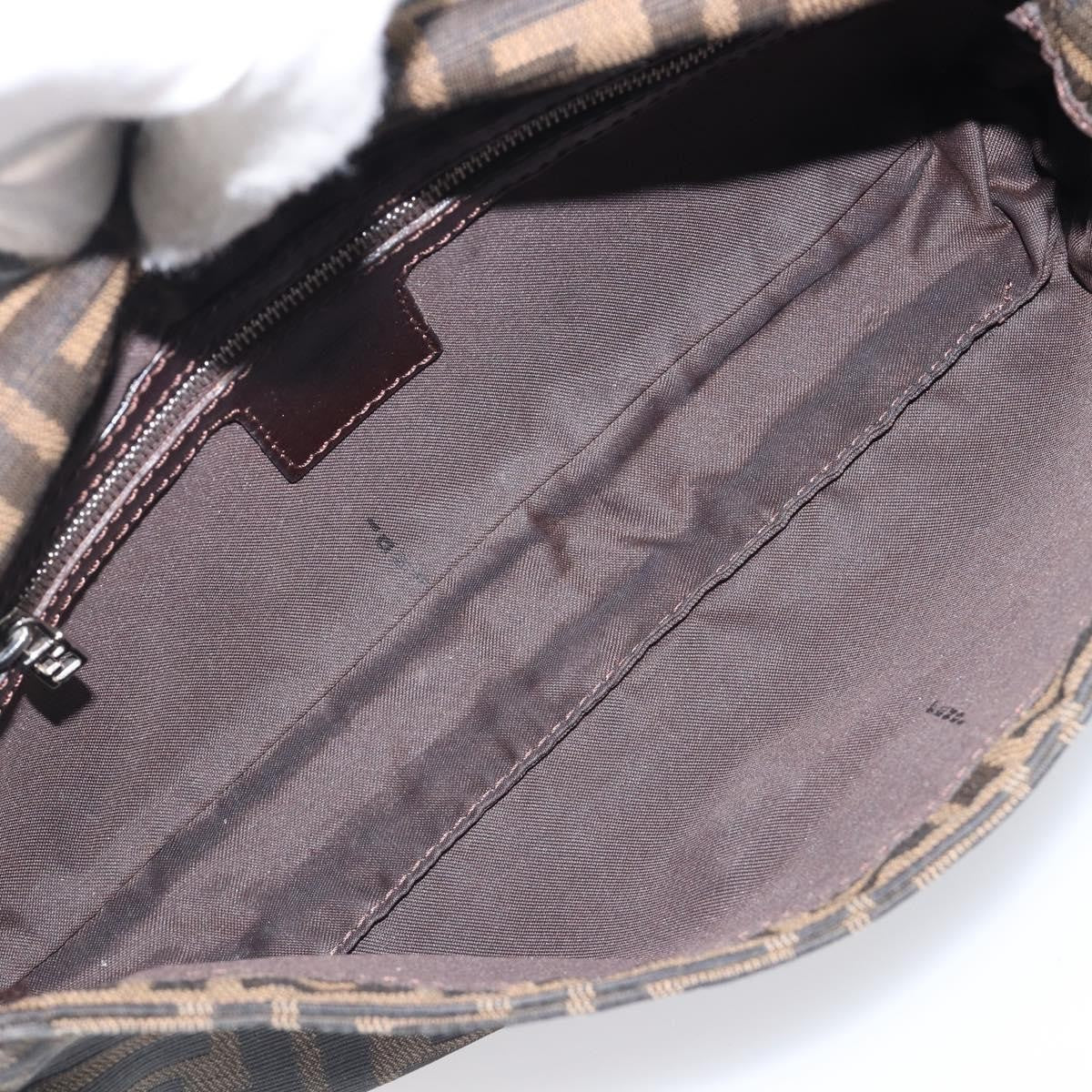 Fendi Mamma Baguette Zucca Jacquard Velvet, Brown, Canvas, Shoulder Bag