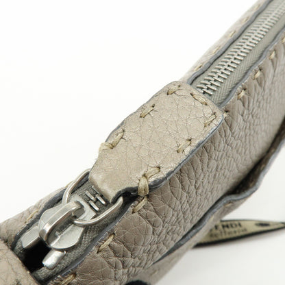 Fendi Selleria Leather, Neutral, Leather, Crossbody Bag