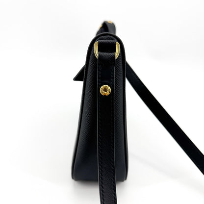 Prada Re-Edition 2005 Hobo Tessuto with Saffiano Leather, Black, Leather, Shoulder Bag