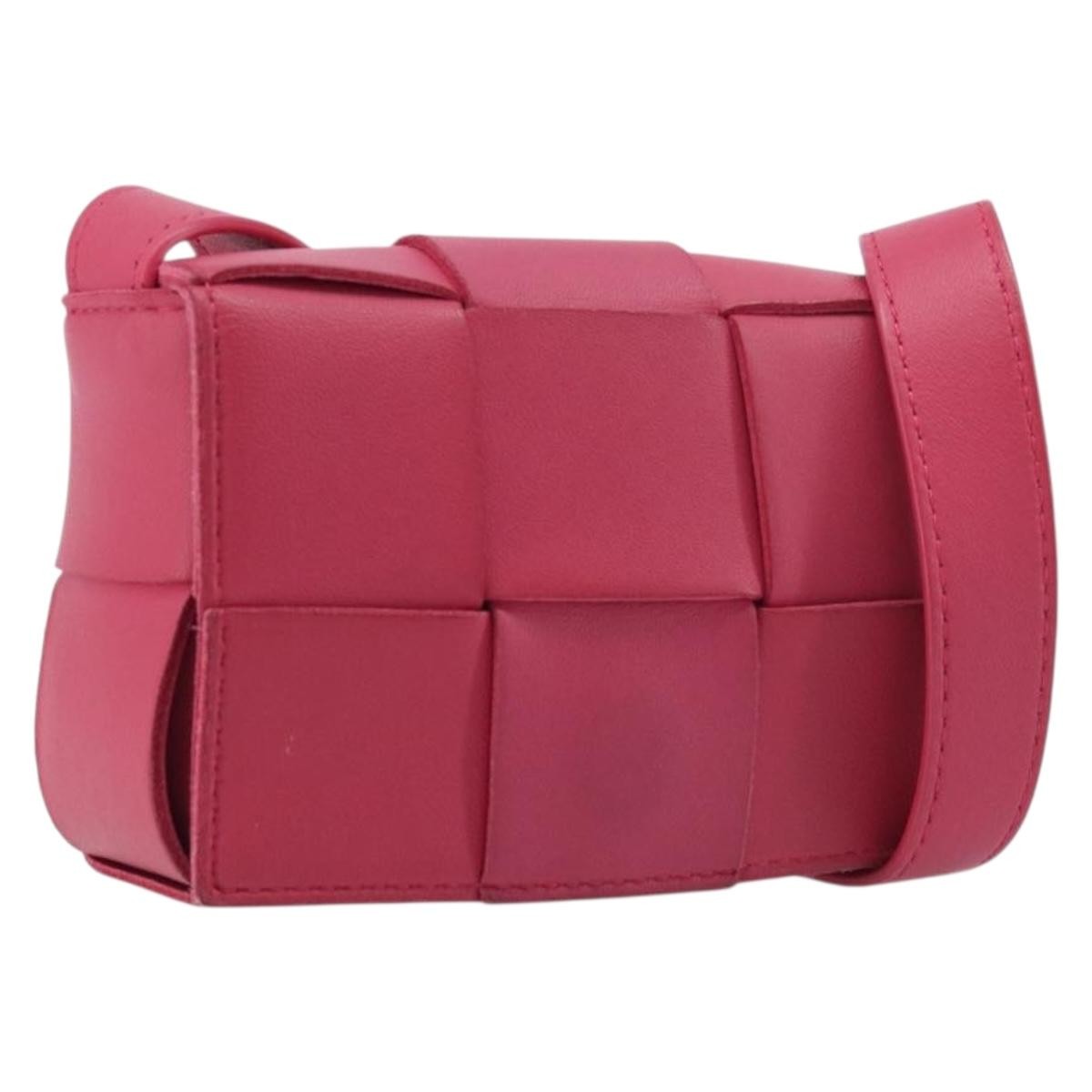 Bottega Veneta Cassette Maxi Intrecciato Leather, Pink, Leather, Crossbody Bag