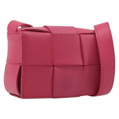 Bottega Veneta Cassette Maxi Intrecciato Leather, Pink, Leather, Crossbody Bag