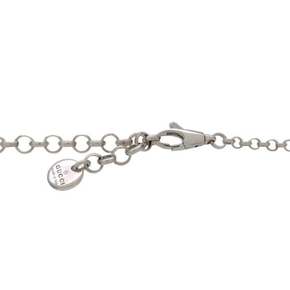 Gucci Engraved Interlocking G Chain Link Pendant Sterling Silver, Silver, Silver, Necklace