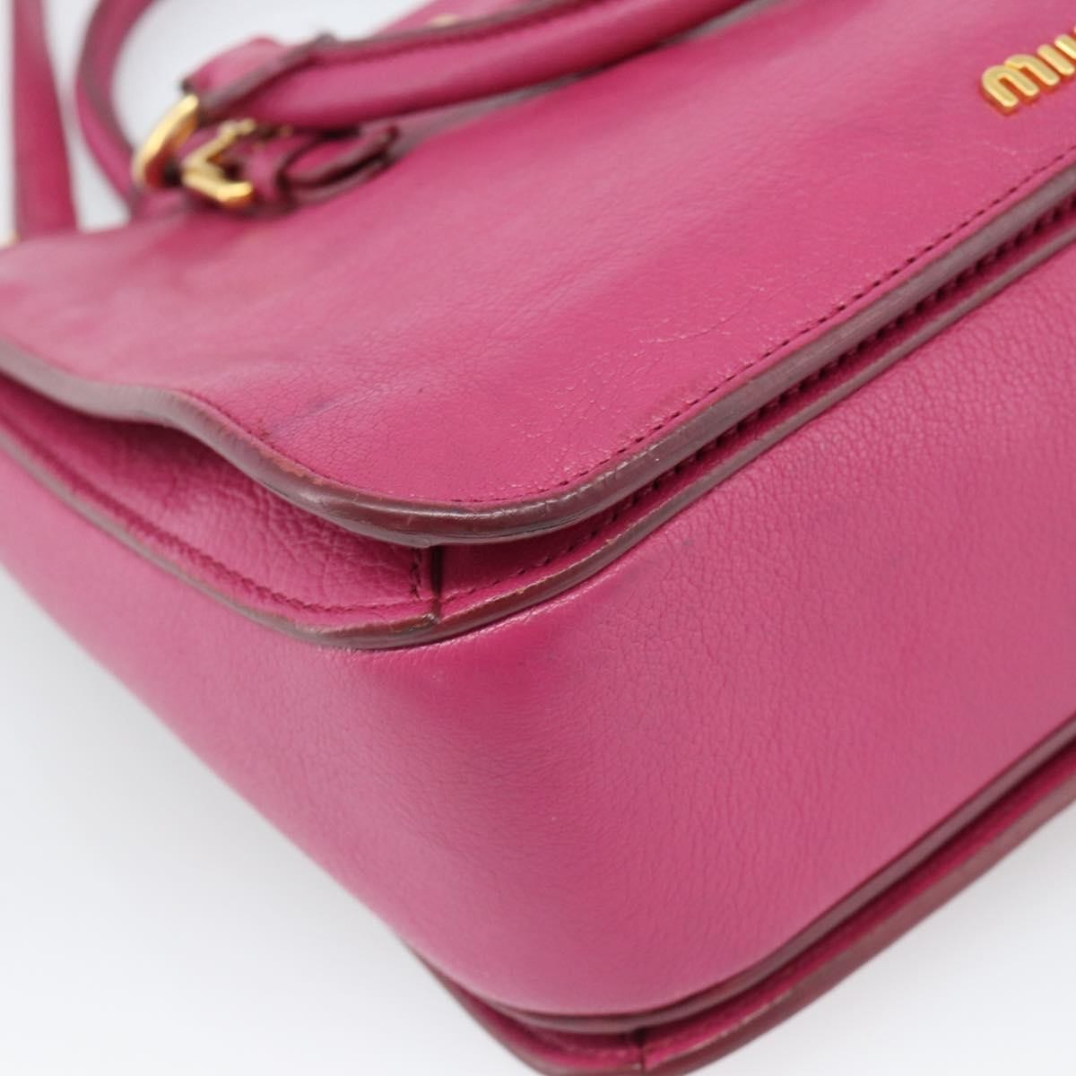 Miu Miu Madras Convertible Lock Leather, Pink, Leather, Tote Bag