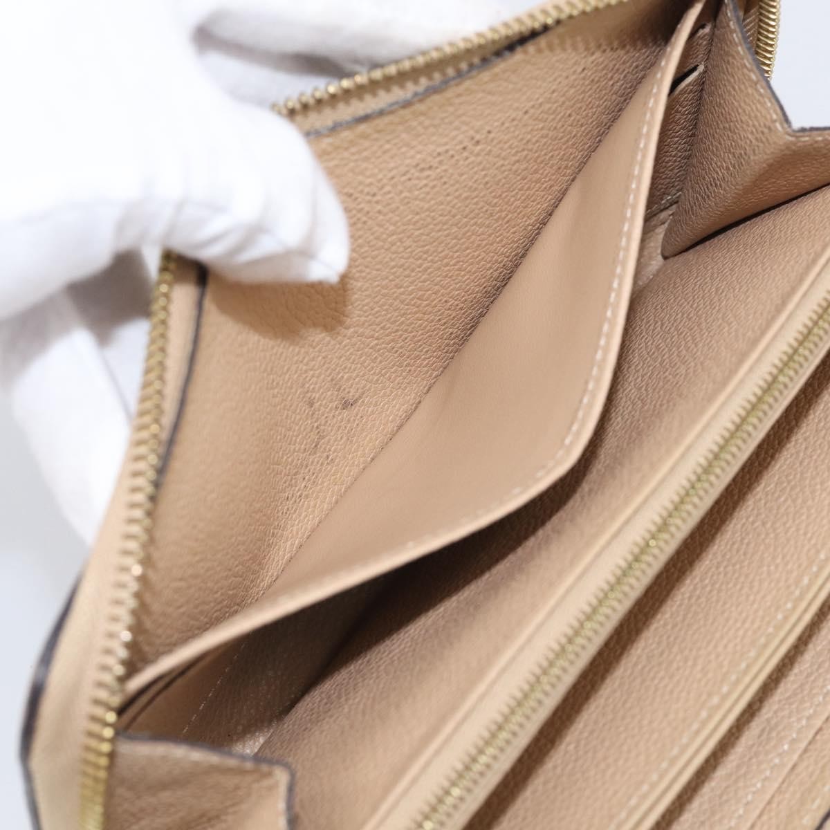 Louis Vuitton Zippy Monogram Empreinte Leather, Beige, Leather, Wallet