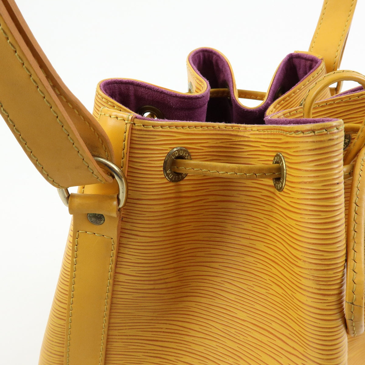 Louis Vuitton Petit Noe Epi Leather, Yellow, Leather, Handbag