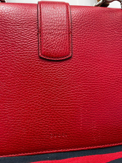 Gucci Dionysus Bamboo Top Handle Bag Leather, RED, LEATHER, Handbag