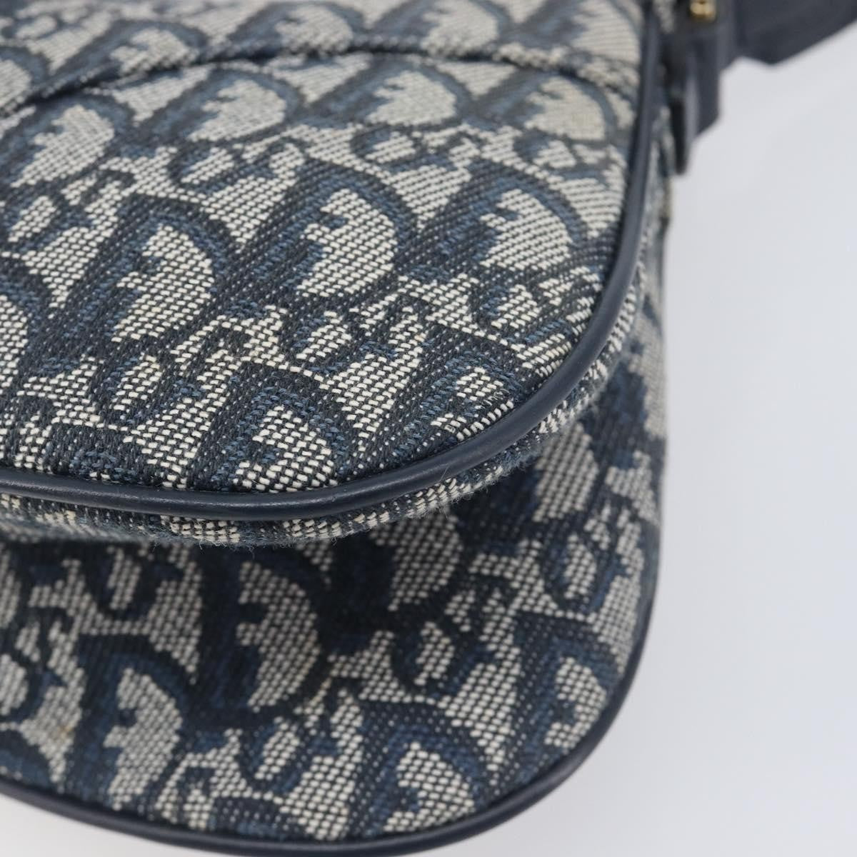 Christian Dior Saddle Messenger Oblique Canvas, Navy, Canvas, Clutch