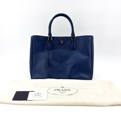 Prada Lux Open Saffiano Leather, Blue, Leather, Tote Bag