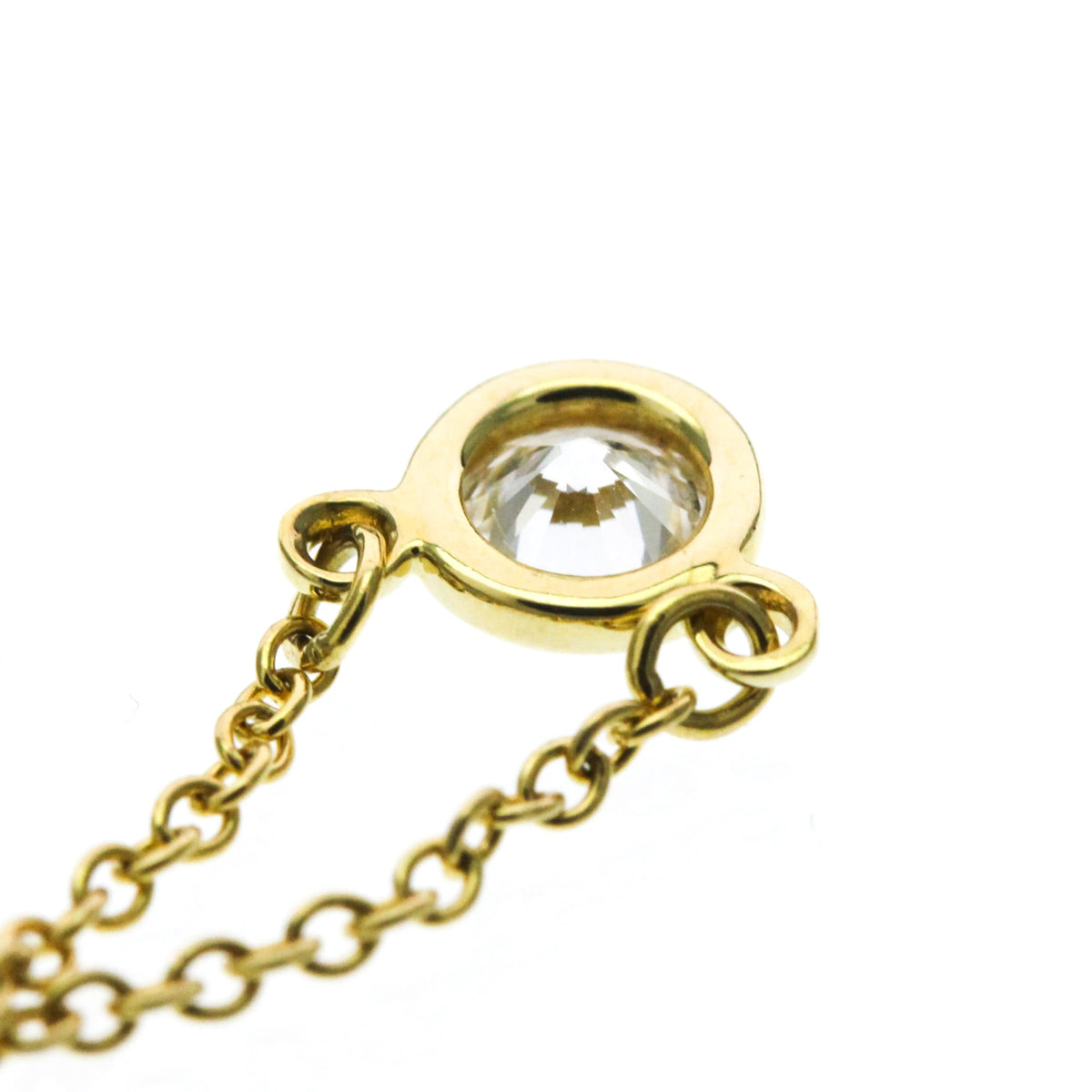 Tiffany & Co. Elsa Peretti Diamonds By The Yard Pendant 18K Rose Gold with Pear-Shaped Diamond, Yellow, Yellow Gold, Necklace