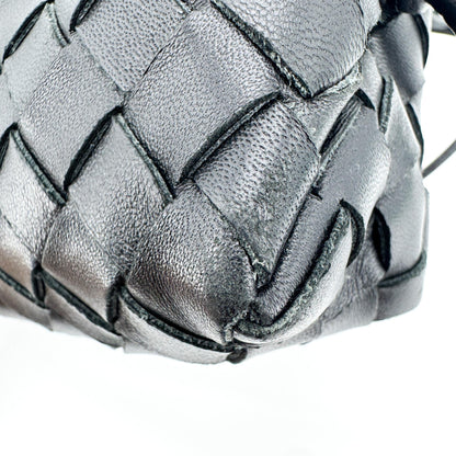 Bottega Veneta Loop Intrecciato Nappa, Black, Leather, Crossbody Bag